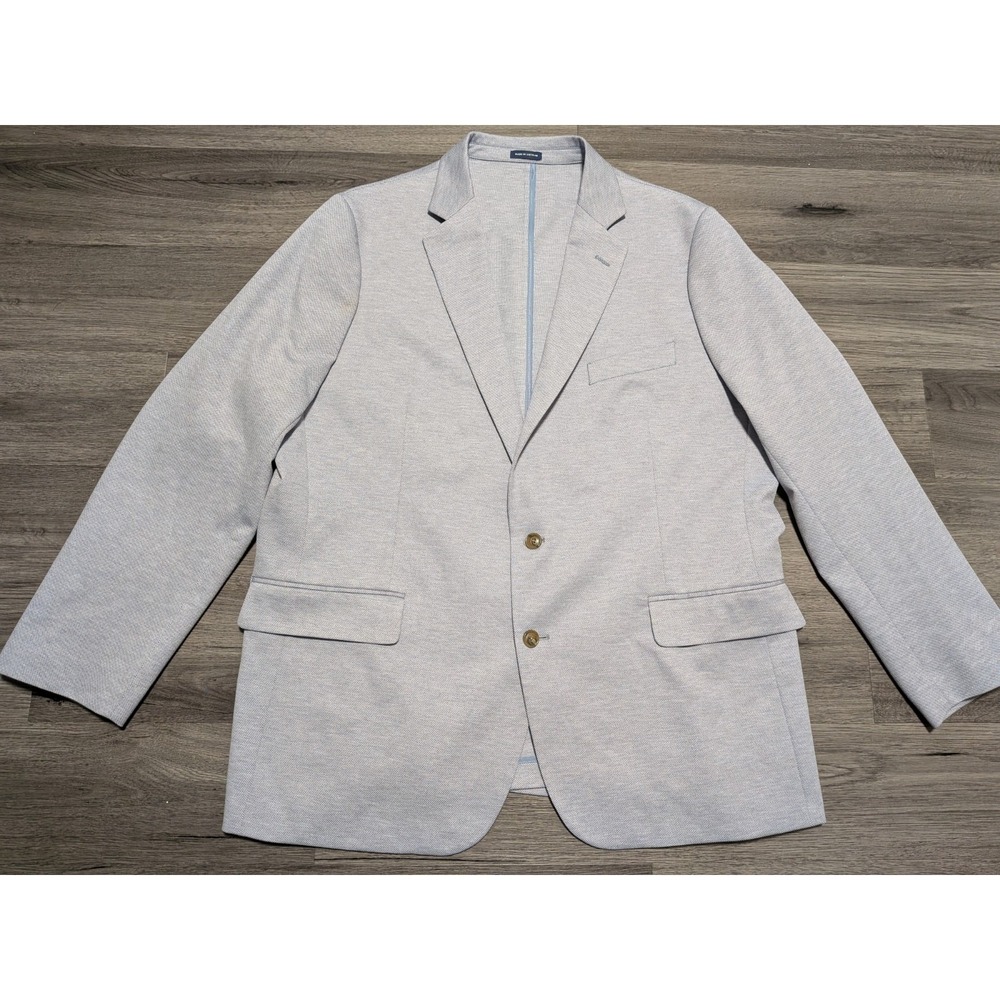 Stafford Men's Light Blue Classic Fit Unstructured Stretch Sport‎ Coat Size 50R